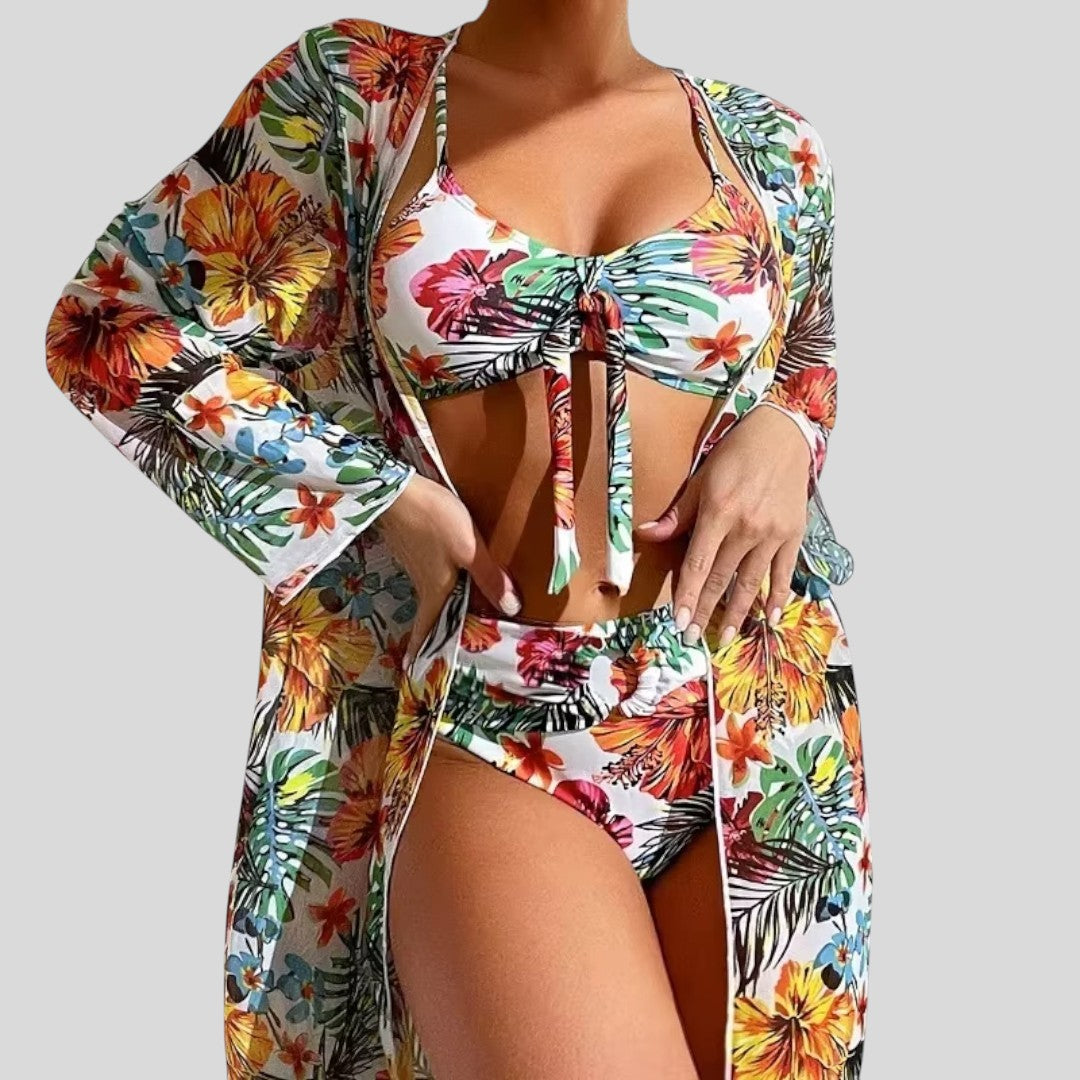 Ellie | Elegant Tropical Floral Bikini Set