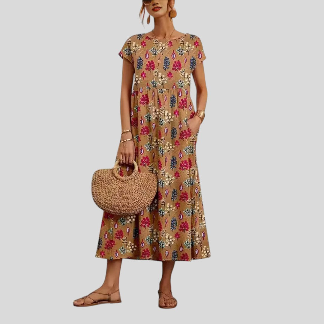 Siena | Elegant Floral Pattern Maxi Dress
