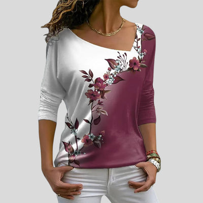 Oona | Floral Two-Color Top