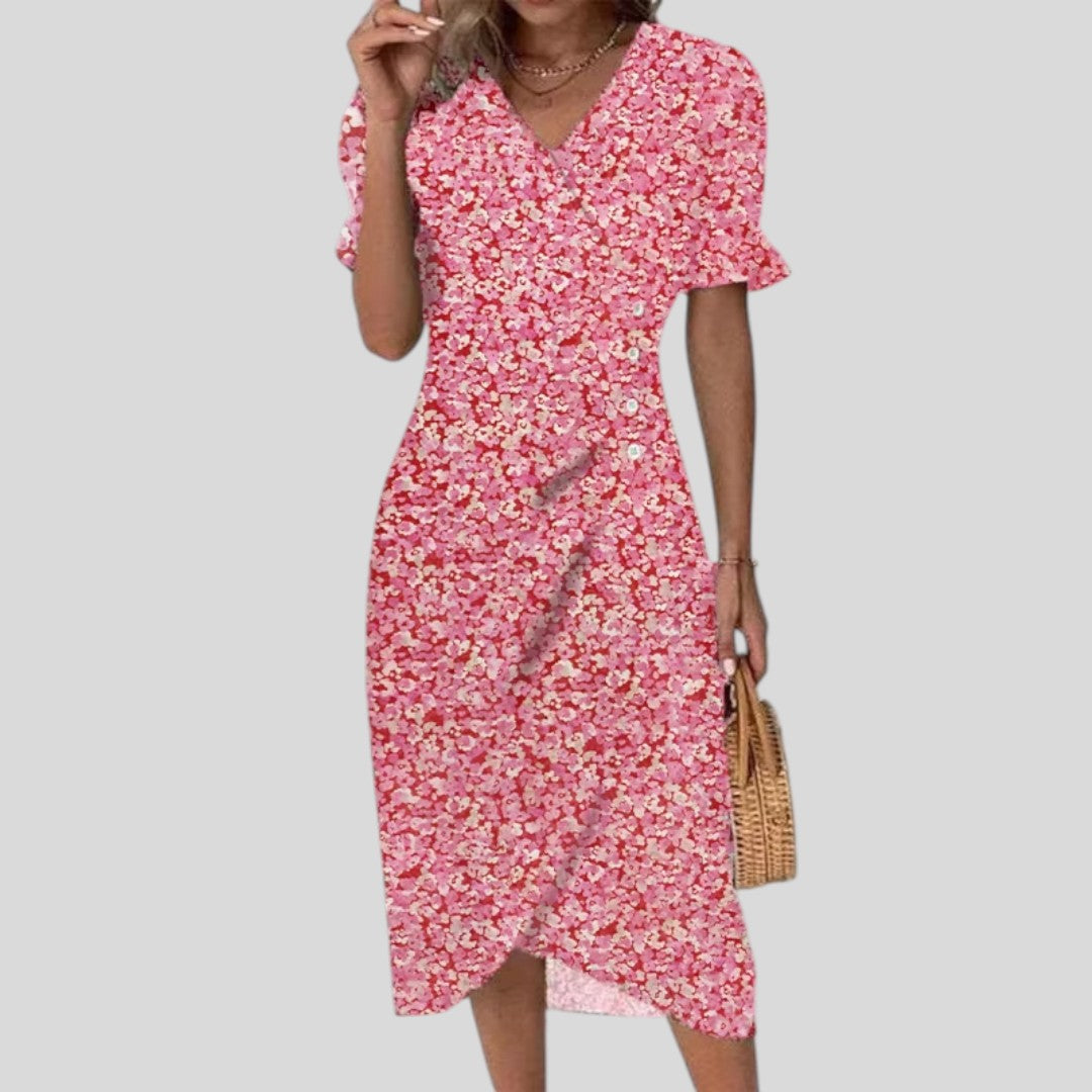 Hanna | Refined Floral Print Midi Dress