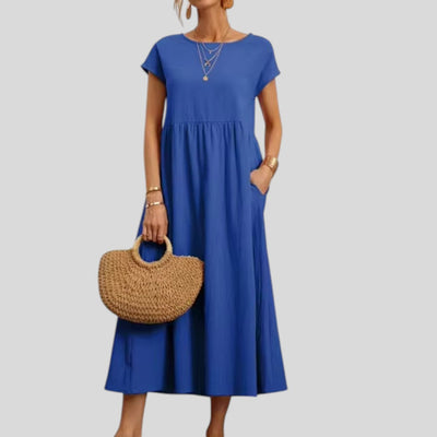 Maelis | Loose Cotton-Linen Pocket Dress