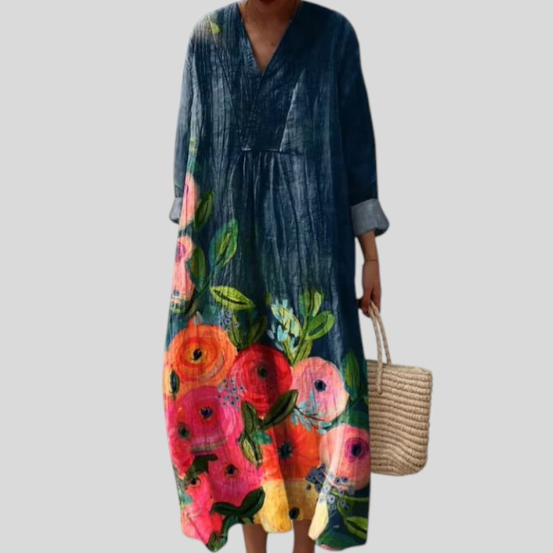 Elvira | Geometric Grace Midi Dress