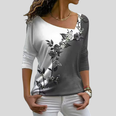 Oona | Floral Two-Color Top