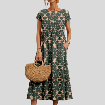 Siena | Elegant Floral Pattern Maxi Dress