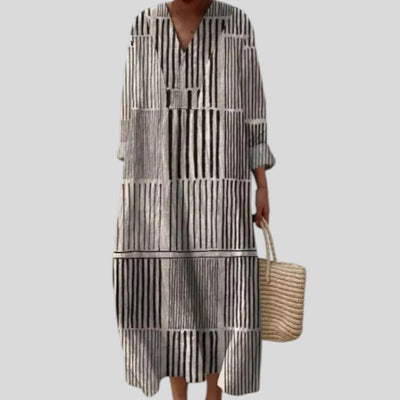 Elvira | Geometric Grace Midi Dress