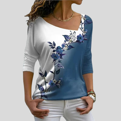 Oona | Floral Two-Color Top