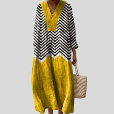 Elvira | Geometric Grace Midi Dress