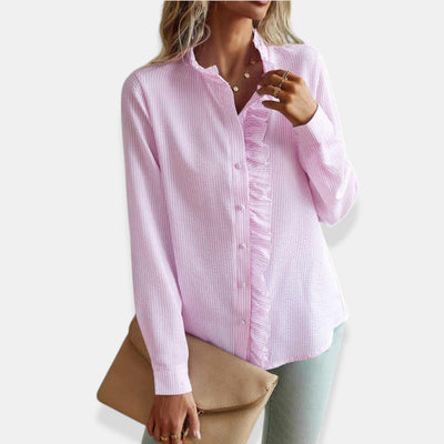 NORTHLINE STUDIO | RUFFLE TRIM BLOUSE