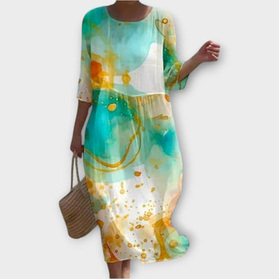 Rowenna™ | Elegant Tummy-Covering Floral Dress