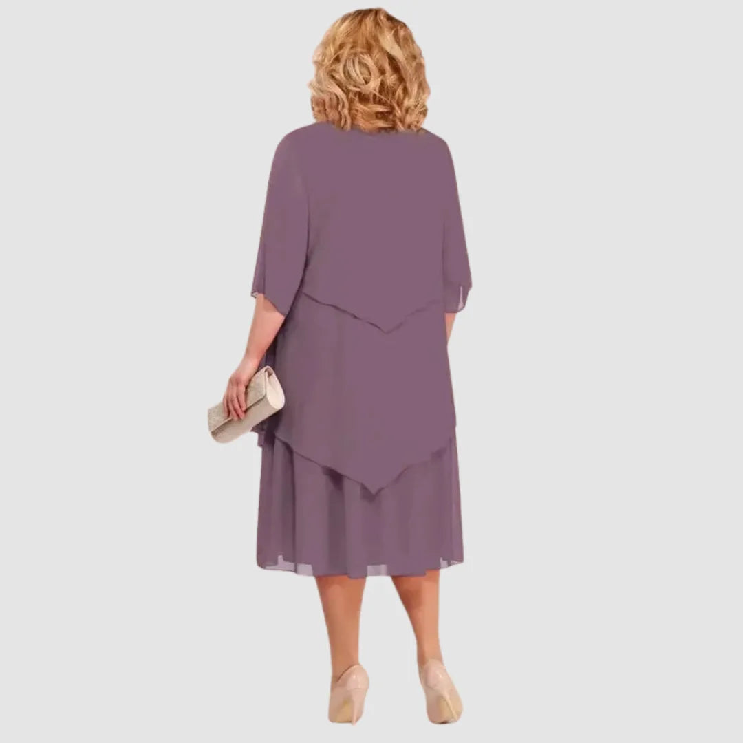 MARIBELLE | LAYERED CHIFFON MIDI DRESS