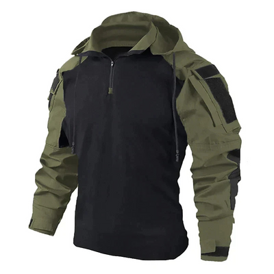 Men’s Tactical Jacket – Softshell – Detachable Sleeves – Hooded – Multi-Pocket – Half Zip