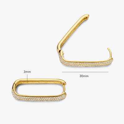 Large Icon Pavé Hoops | Gold 16k