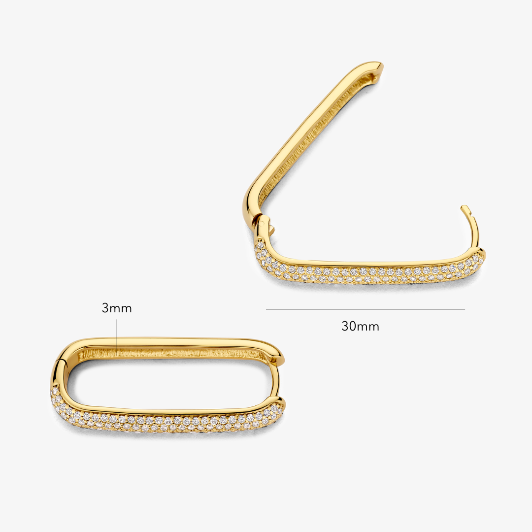 Large Icon Pave Hoops | Gold