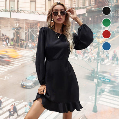 Suzanne™ | Elegant Dress with Puff Sleeves