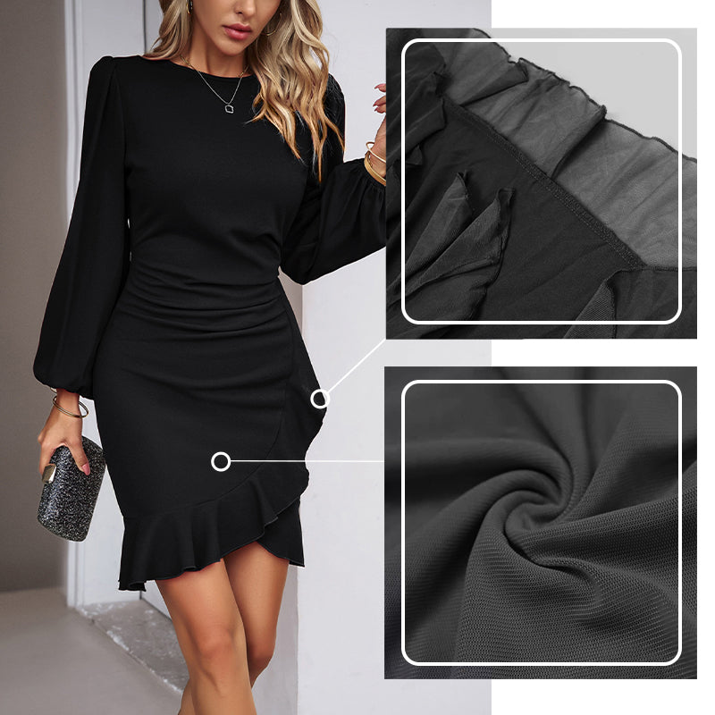 Suzanne™ | Elegant Dress with Puff Sleeves