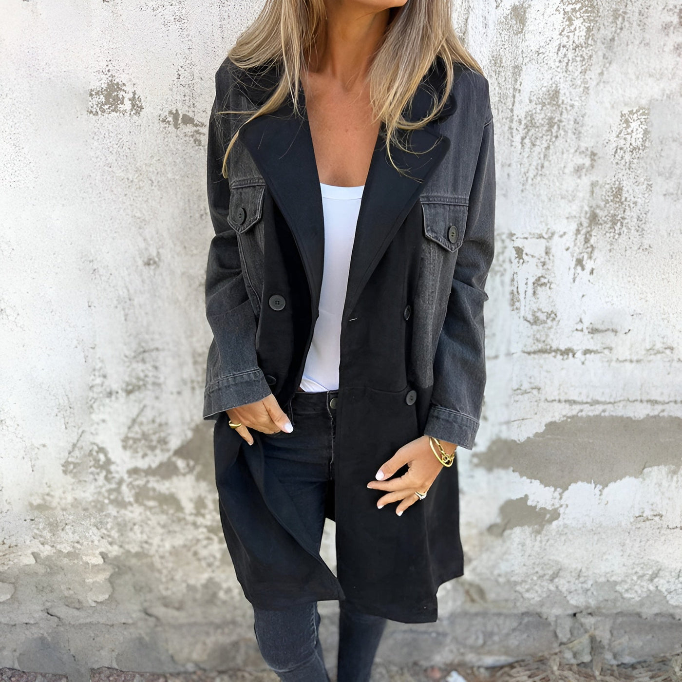 RamonaEdge™ Denim Trench — Command Every Scene with Effortless Style and Cozy Confidence