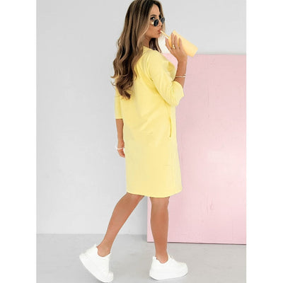 Lieka™ - DRESS WITH ROUND NECKLINE AND 3/4 SLEEVES, POCKETS