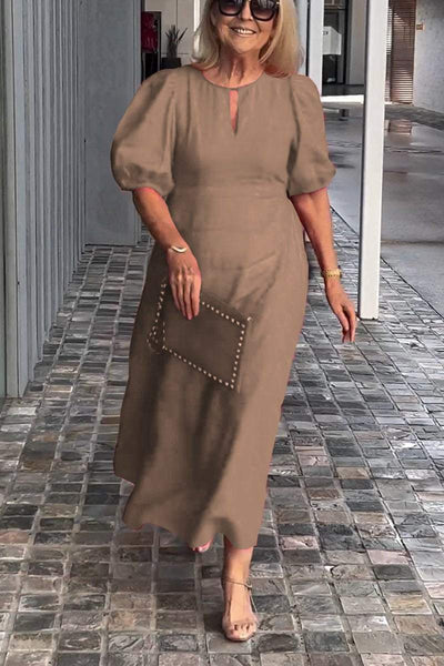 Natalia™ | Puff Sleeve Timeless Dress