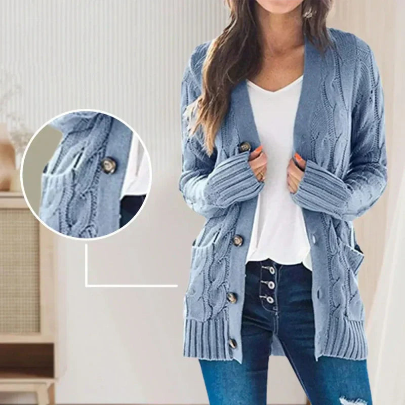 Amélie™ | Casual Cable Knit Cardigan