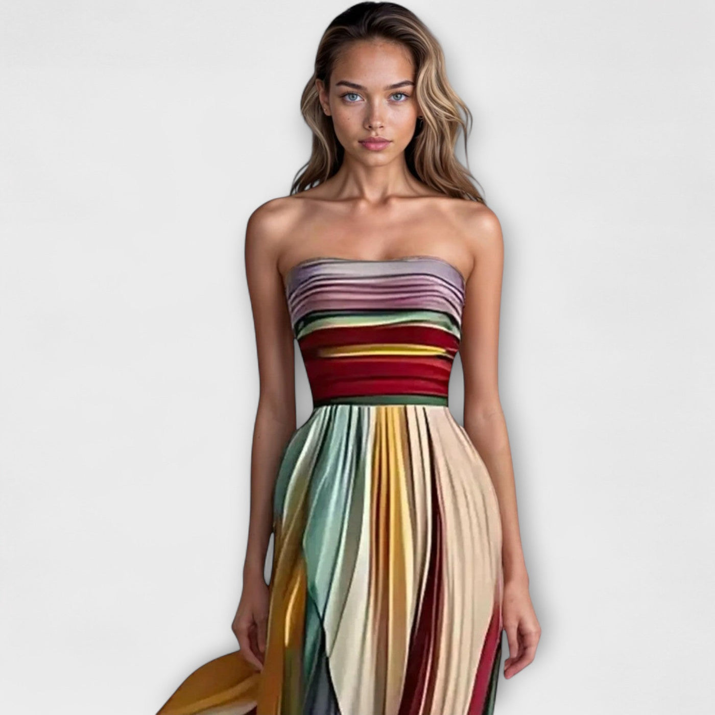 Aubrey | Sunset Breeze Strapless Maxi Dress