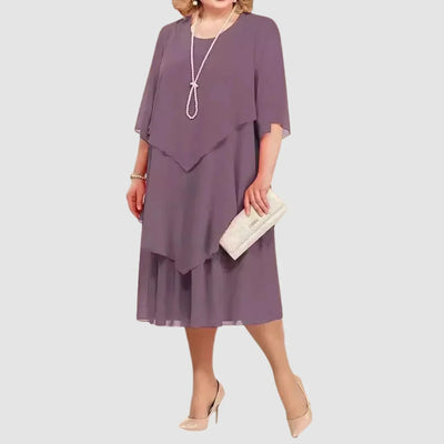 MARIBELLE | LAYERED CHIFFON MIDI DRESS