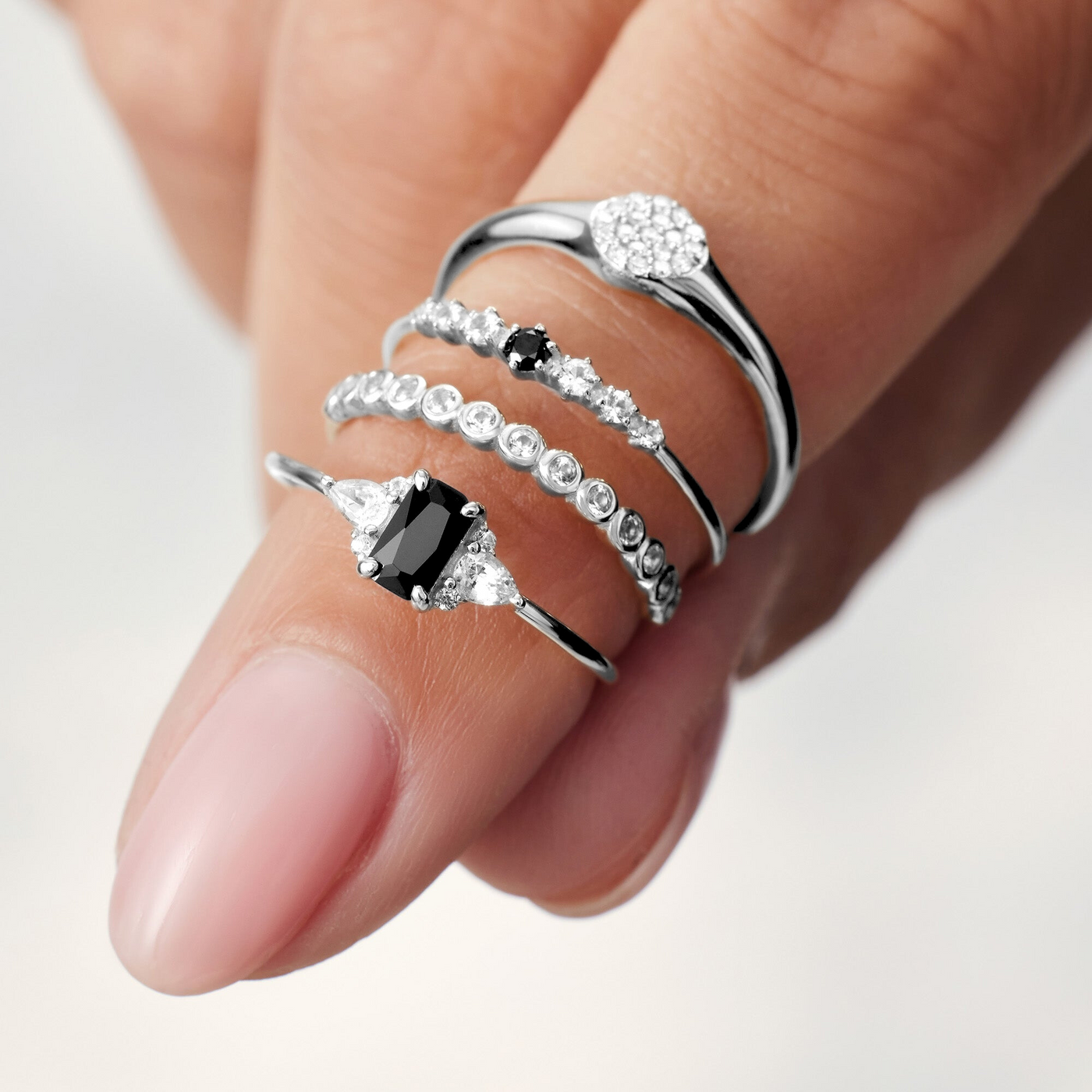Diamond Bubble Ring | White Gold
