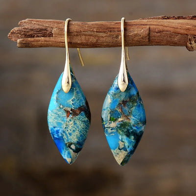 Natural Stone Teardrop Earrings