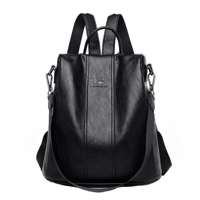 Durable and secure PU leather backpack