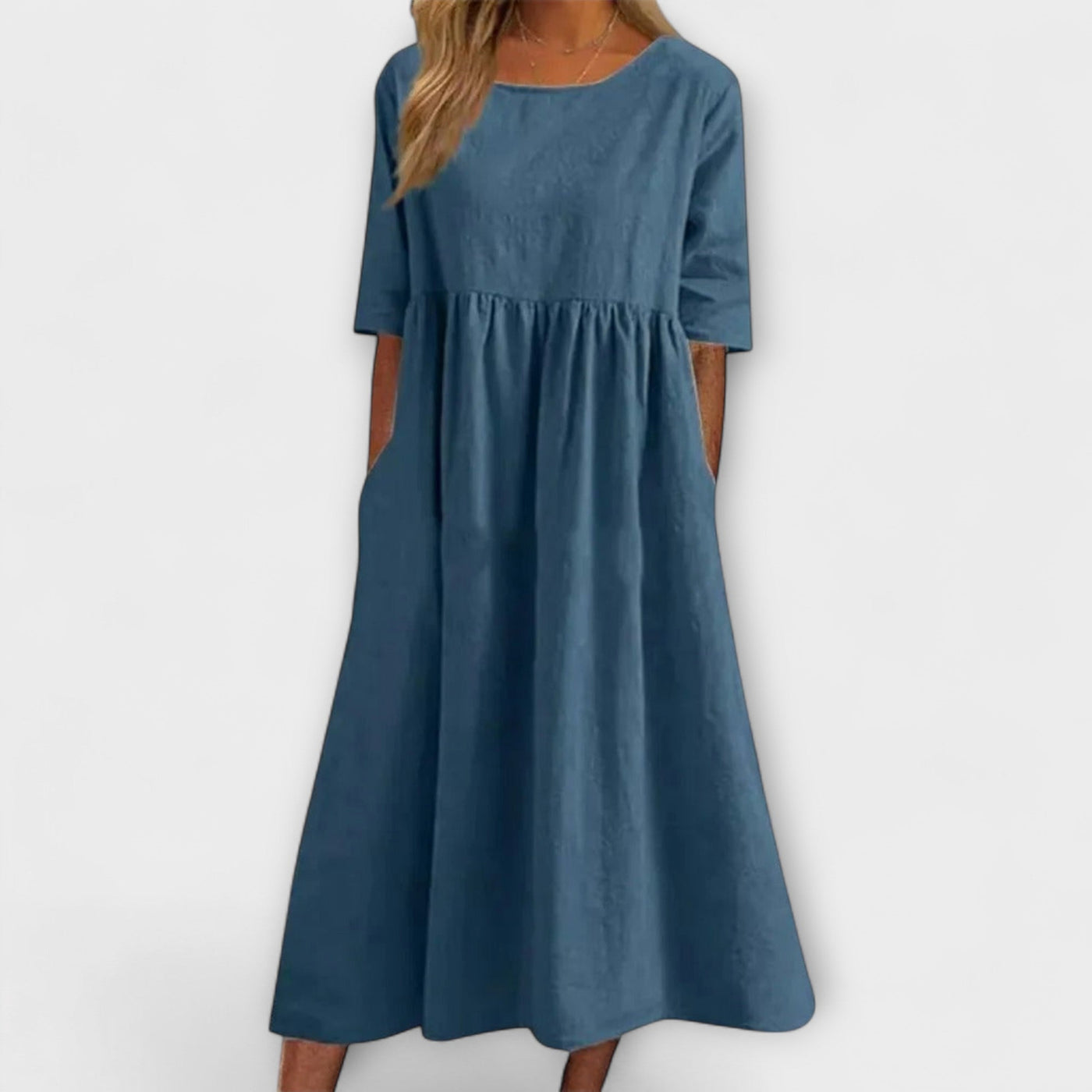 Ella | Soft Sky Relaxed Fit Midi Dress
