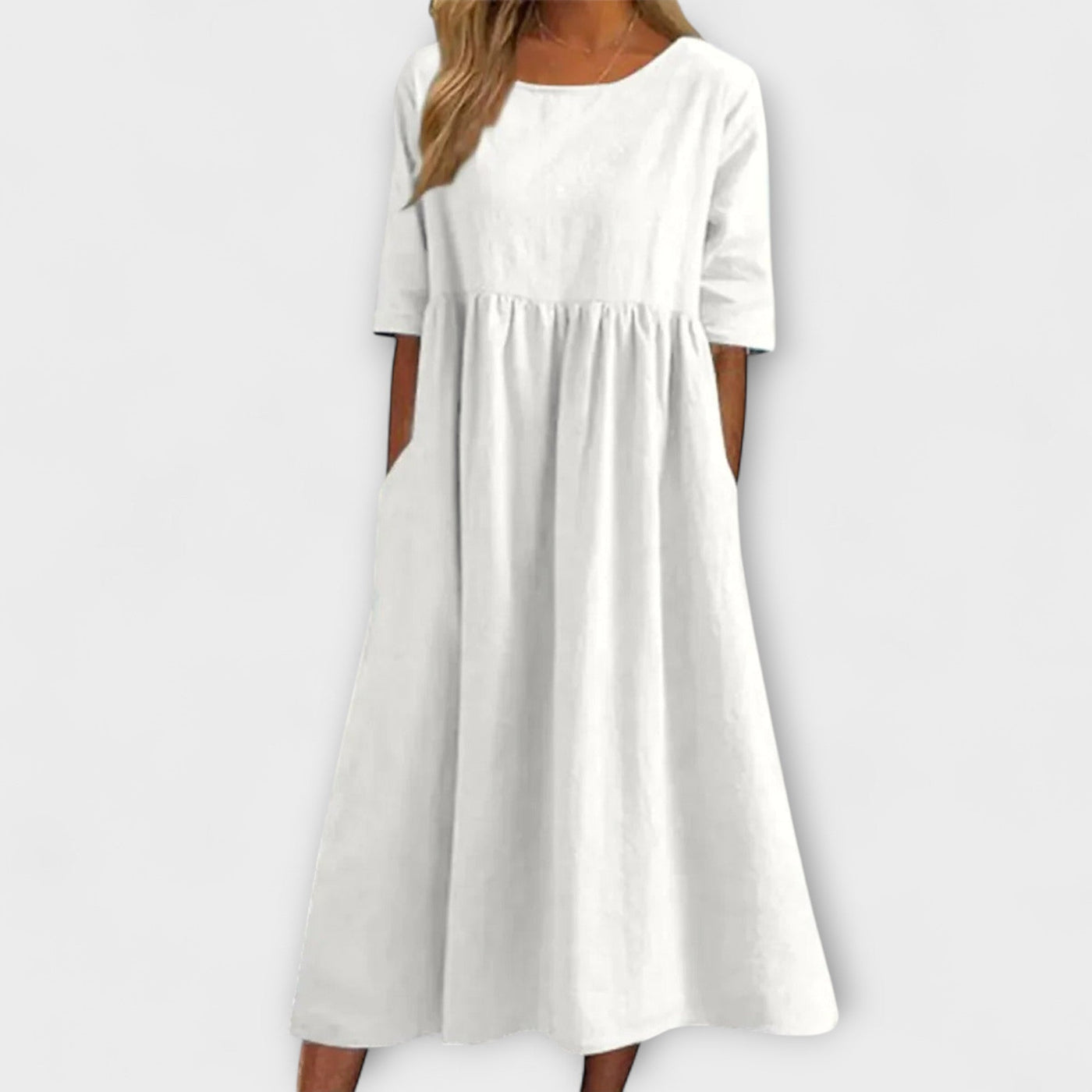 Ella | Soft Sky Relaxed Fit Midi Dress
