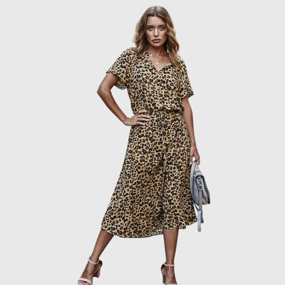 Eliza | Soft Spice Printed Midi Dress
