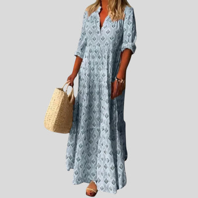 Aria | Elegant Boho Pattern Maxi Dress