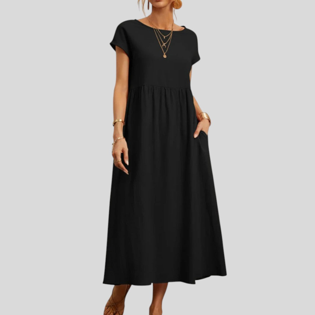 Maelis | Loose Cotton-Linen Pocket Dress