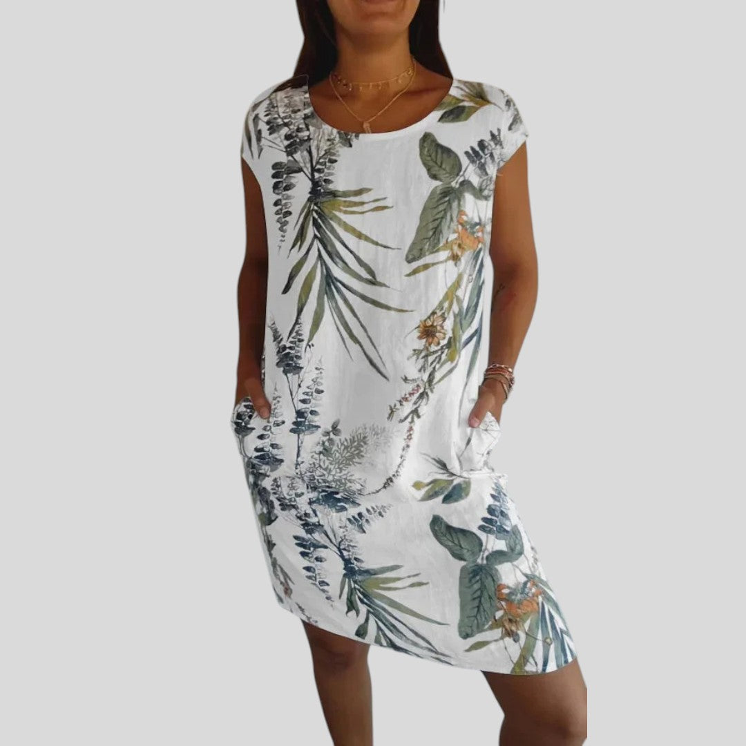 Meliora | Elegant Multi-Pattern Floral Dress