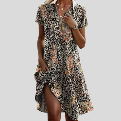 Ida | Chic Blossom Button-Front Dress