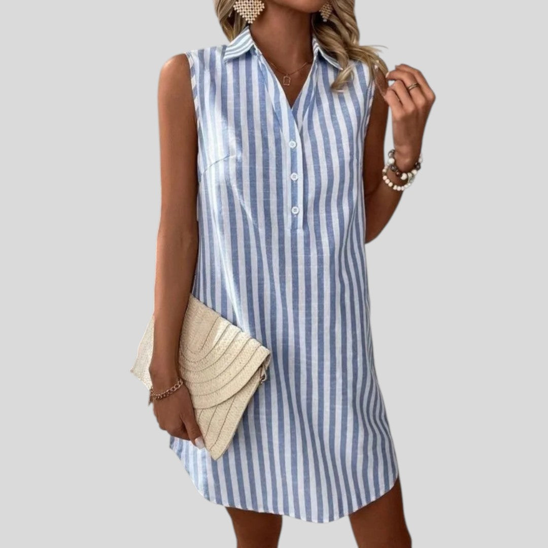 Tina | Striped Button-Down Shirt Dress