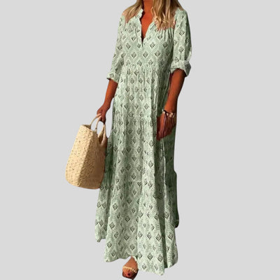 Aria | Elegant Boho Pattern Maxi Dress