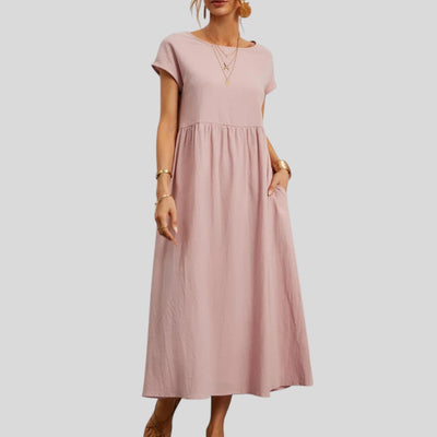 Maelis | Loose Cotton-Linen Pocket Dress