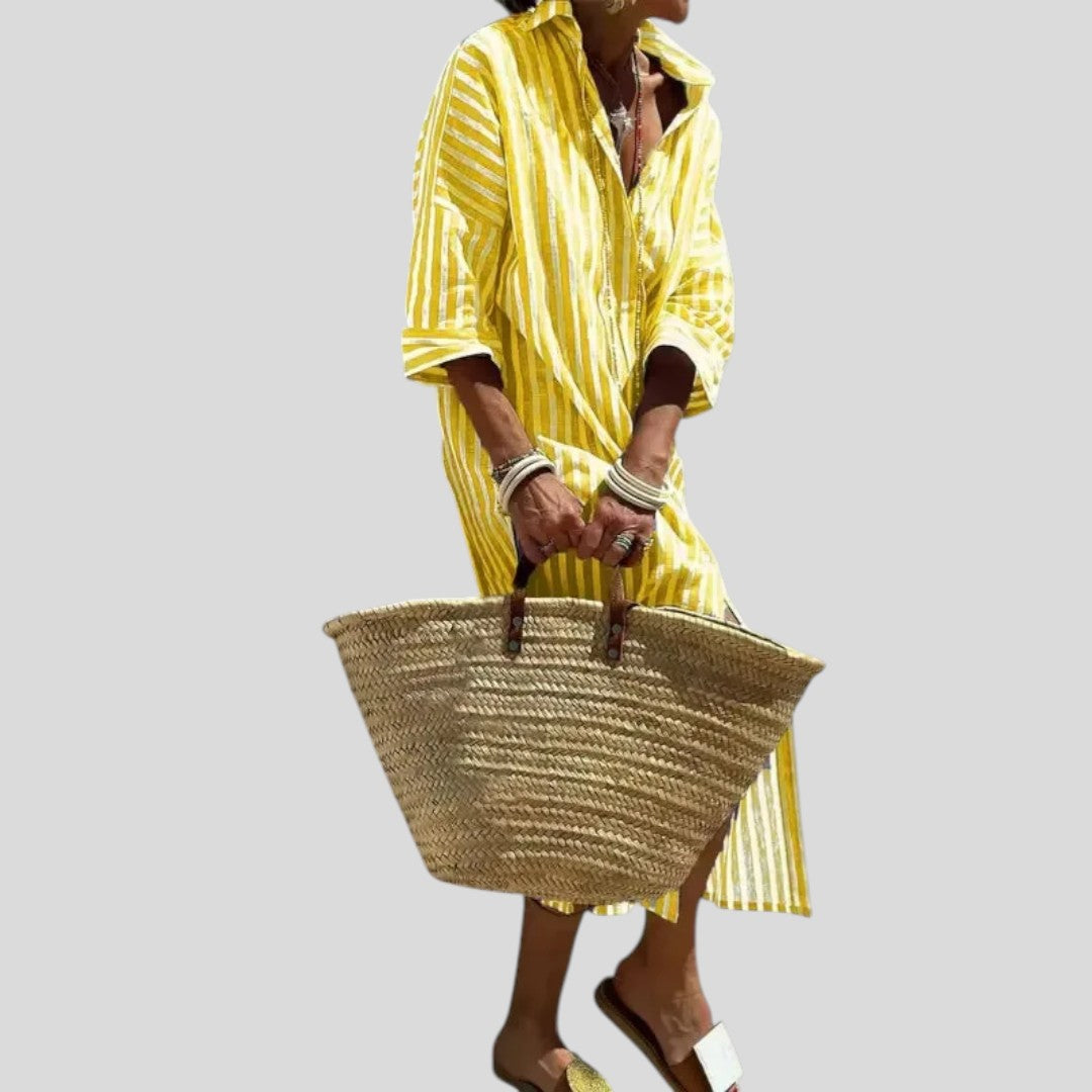 Maren | Classic Stripe Button Shirt Dress