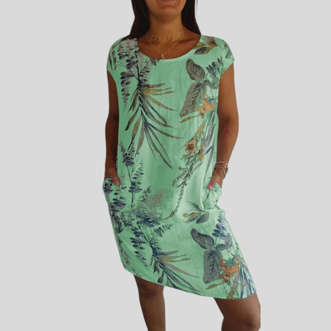 Meliora | Elegant Multi-Pattern Floral Dress