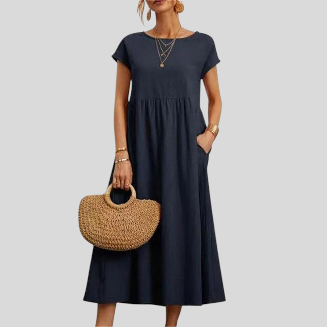 Maelis | Loose Cotton-Linen Pocket Dress