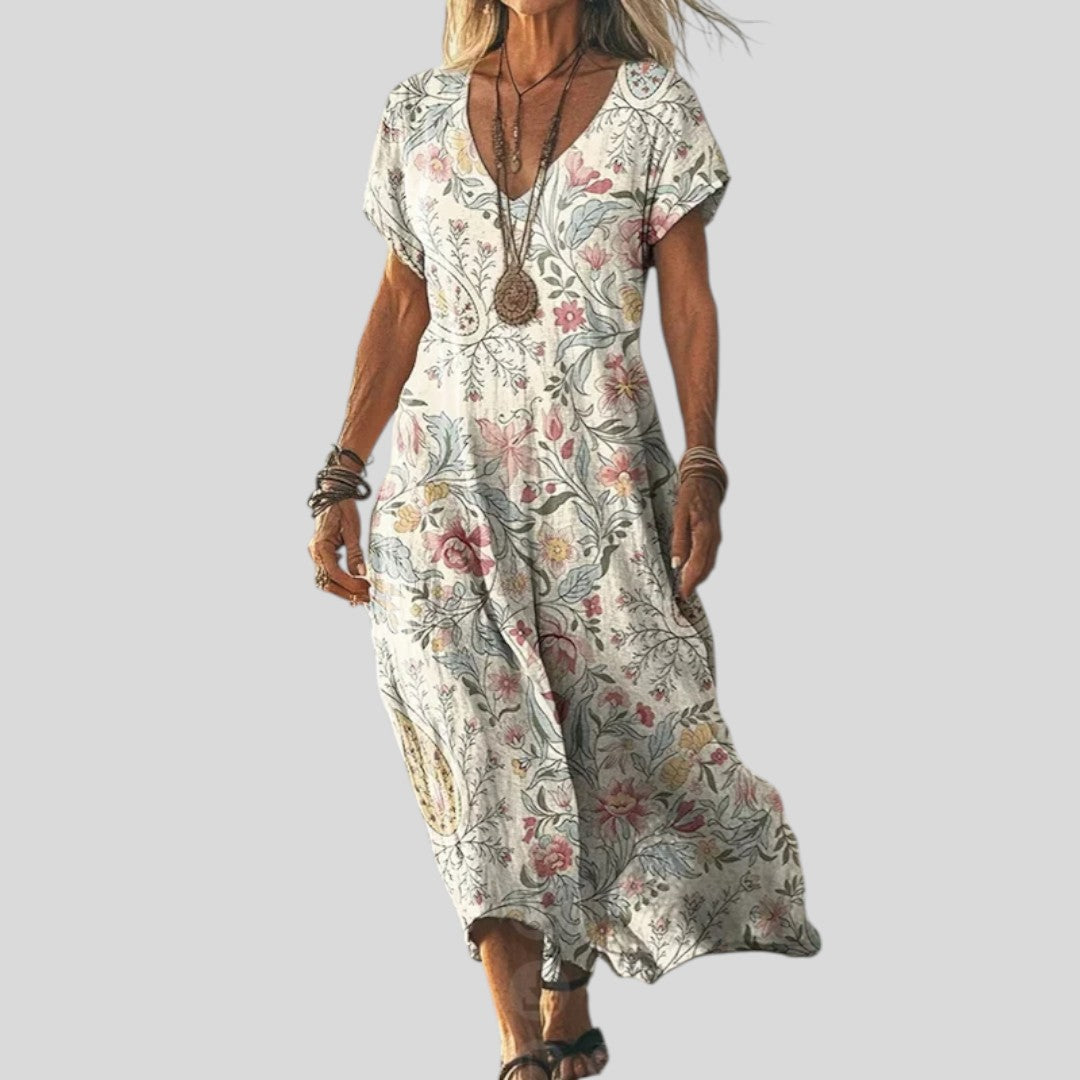 Mira | Boho Bloom Print Dress
