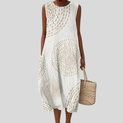 Stella | Sleeveless Embroidered Cotton Dress