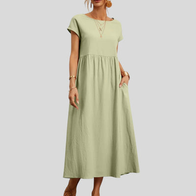 Maelis | Loose Cotton-Linen Pocket Dress