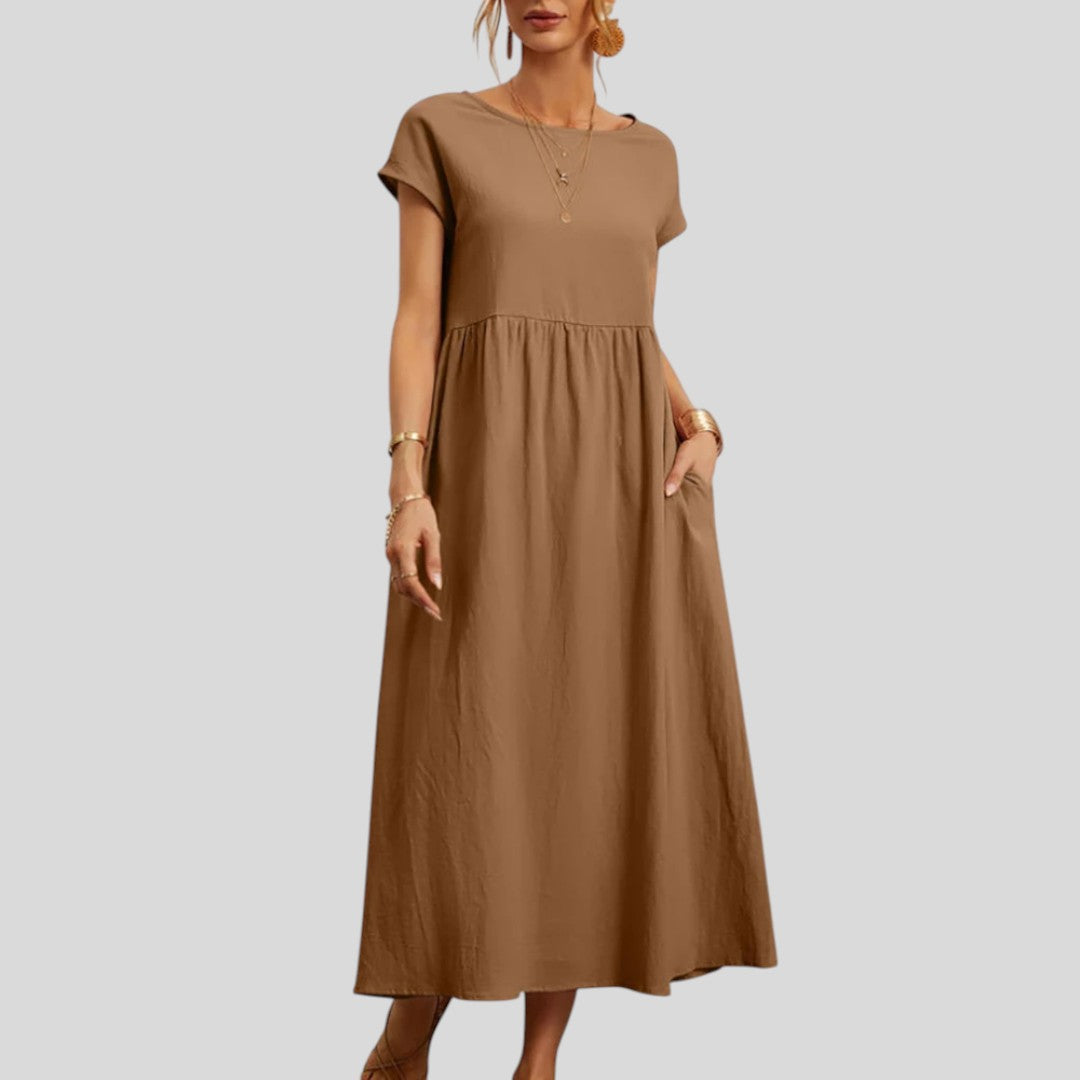 Maelis | Loose Cotton-Linen Pocket Dress