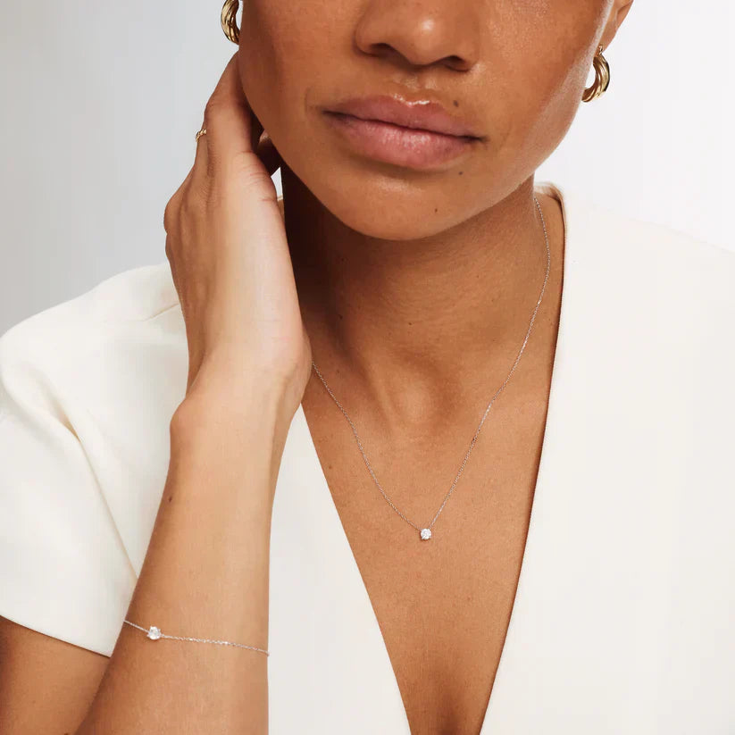 Cléa Moissanite Stone Bracelet | White Gold 14k