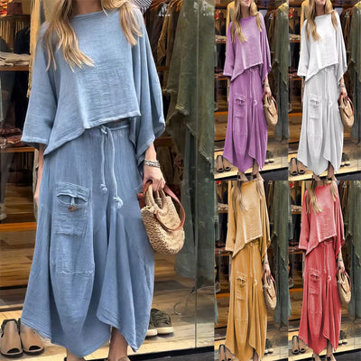 Elaine™ | Casual Two Piece Set | Blouse And Skirt