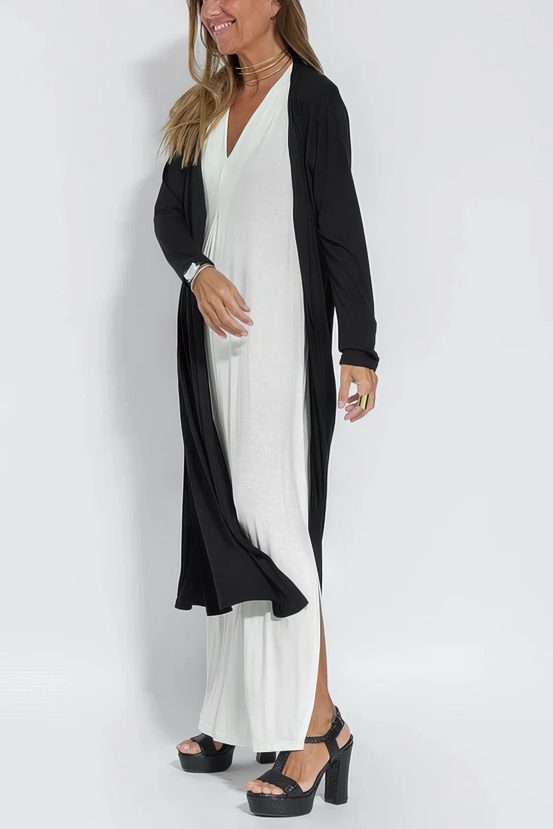 Maëlle | Elegant long dress with matching cardigan as a gift