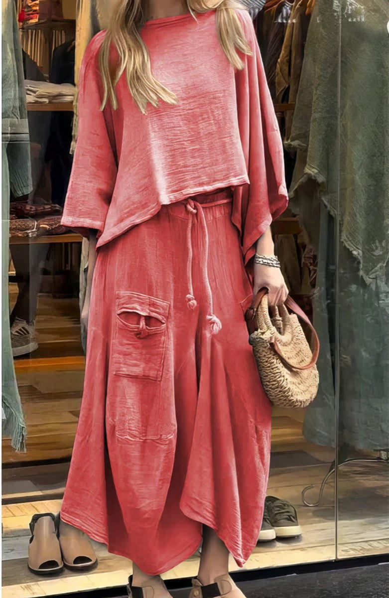 Elaine™ | Casual Two Piece Set | Blouse And Skirt